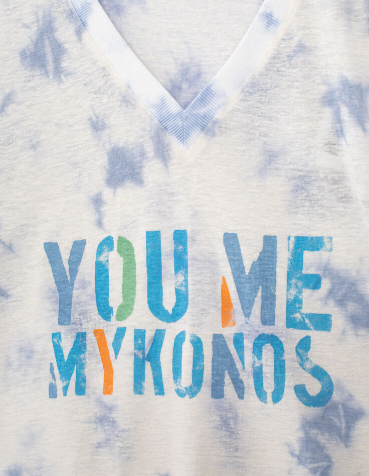 Camiseta tie & dye azul mensaje mujer-2