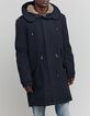 Men's navy blue parka with beige sherpa lining-1