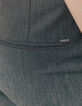 Pantalon flare long mix laine effet caviar femme-5
