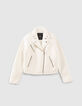 Chaqueta motera de neopreno blanco roto niña-1