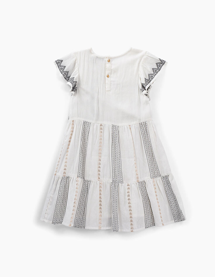 Vestido crudo bordados negros niña-4