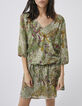 Cremeweißes Damenkleid mit Paisley-Print-1