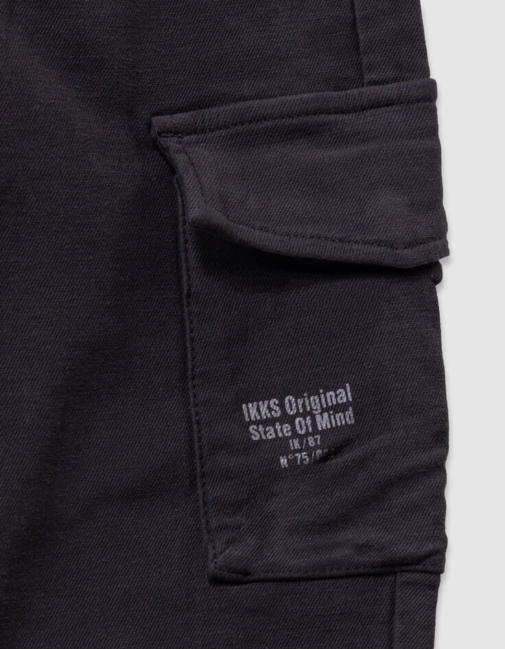 Boys’ black cargo-style straight trousers-7 Boys’ black cargo-style straight trousers-7