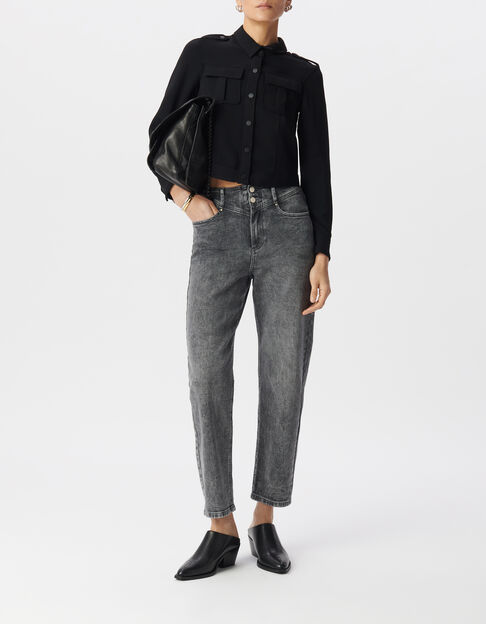 Vaqueros slouchy algod&oacute;n BCI gris cropped mujer - IKKS
