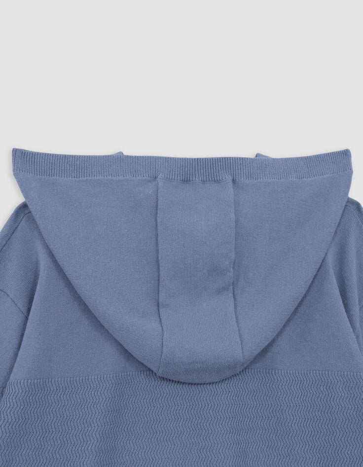 Pull bleu tricot bandes fantaisie garçon-5 Pull bleu tricot bandes fantaisie garçon-5