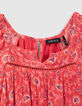 Girls' red paisley print Lenzing™ Ecovero™ viscose long dress-4
