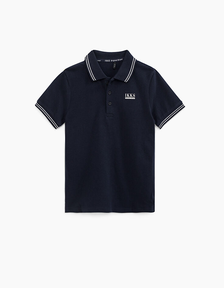 Boy&rsquo;s navy organic cotton polo shirt-1