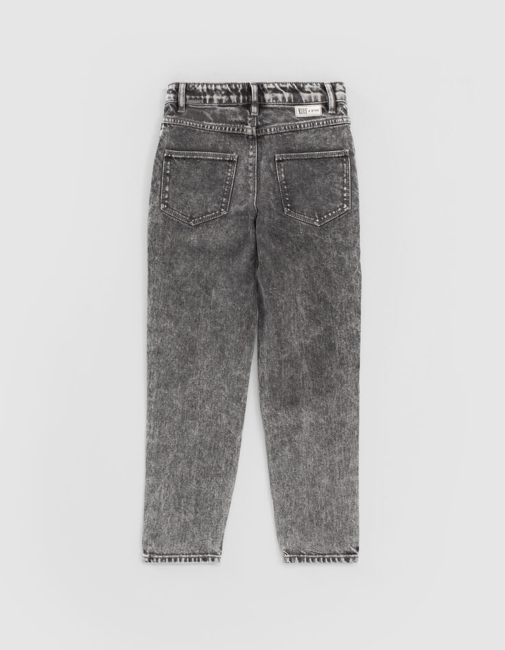 Light grey mom jeans rits en studs meisjes-3