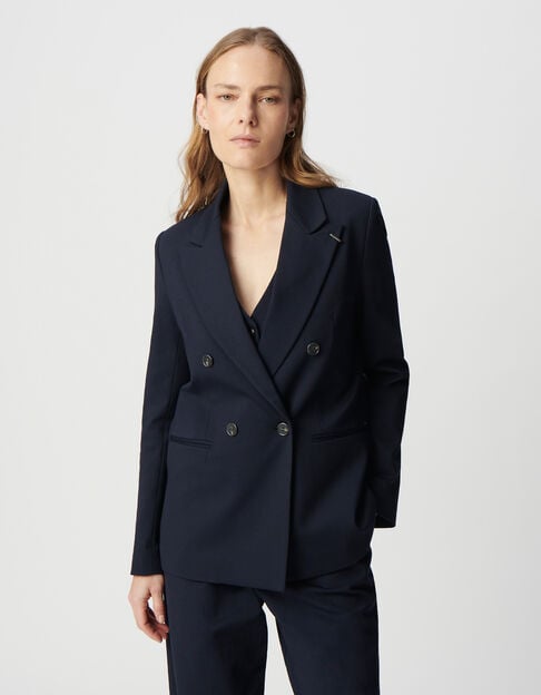 Veste de tailleur marine coupe large maille Milano Femme - IKKS