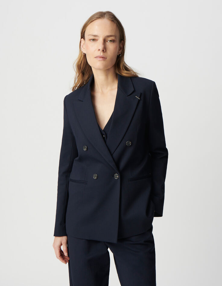 Marine blazer large fit milanotricot Dames-2