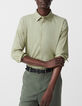 Men&rsquo;s khaki poplin SLIM shirt-1