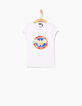 Tee-shirt Wonderwoman blanc avec logo W fille-2