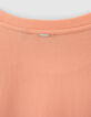 Koraalrood T-shirt bio zonsondergang meisjes-3