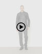 Men’s black leather jacket with zipped pockets-6