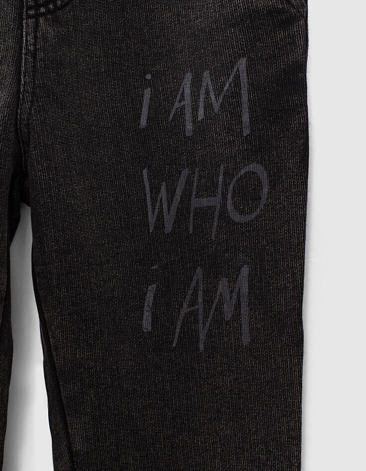 Jogging noir avec print typo garçon -5