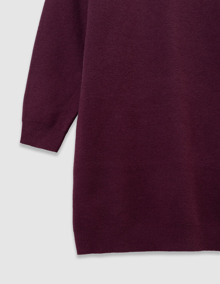 Robe pull bordeaux tricot fille-7