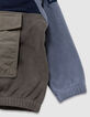 Boys’ khaki and blue fleece hoodie-5