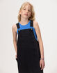 Robe-salopette midi en jean gris fendue fille-10