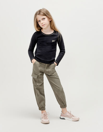 Pantalón BATTLE caqui tira fantasía bolsillo niña - IKKS