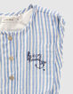 Baby girls' blue and white striped playsuit-3