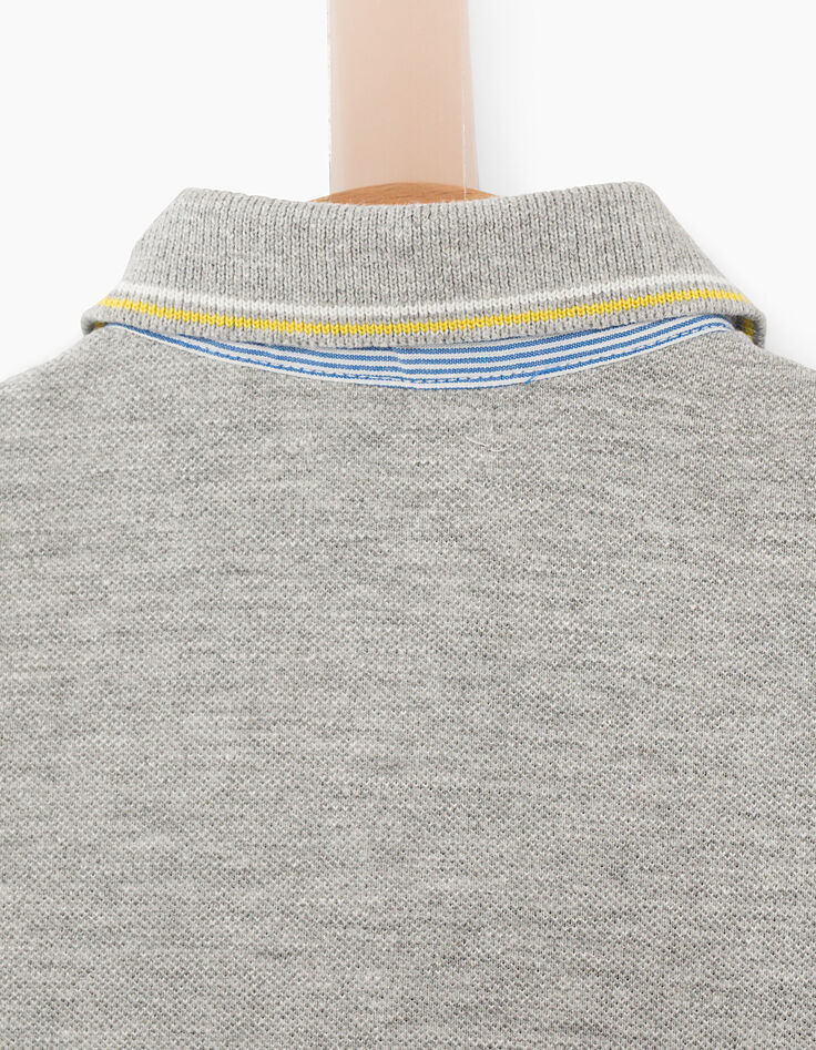 Polo gris medio efecto camisa bebé niño -5 Polo gris medio efecto camisa bebé niño -5