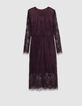 Maxi-jurk met bordeauxrode kant voor dames-6