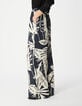 Marinefarbene Maxi-Hose mit weitem Bein f&uuml;r Damen-6