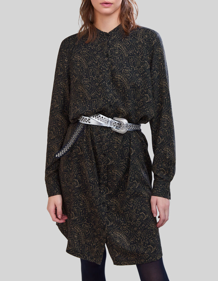 Robe kaki LENZING™ ECOVERO™ cachemire floral Femme-2