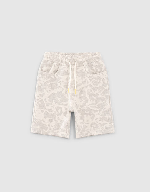 Boys’ grey Bermuda shorts with aquatic motif