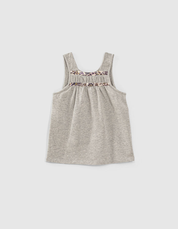 Camiseta tirantes gris jaspeado medio letras bordadas niña - IKKS