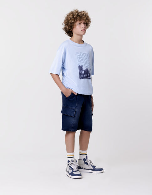Bermuda BATTLE en jean bleu forme battle garçon - IKKS