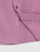 Chemise SLIM rose en voile Homme-2