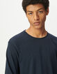 T-shirt L'Essentiel marine col rond à manches longues Homme-5