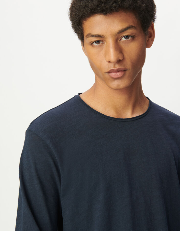 T-shirt L'Essentiel marine col rond à manches longues Homme-5 T-shirt L'Essentiel marine col rond à manches longues Homme-5