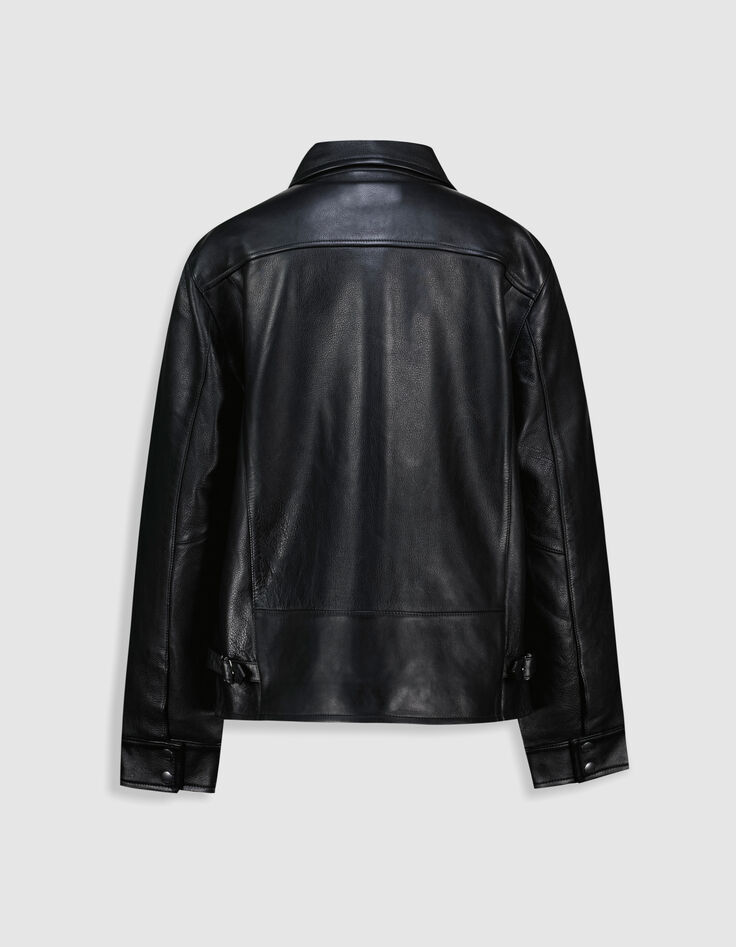Blouson cuir noir Homme-8