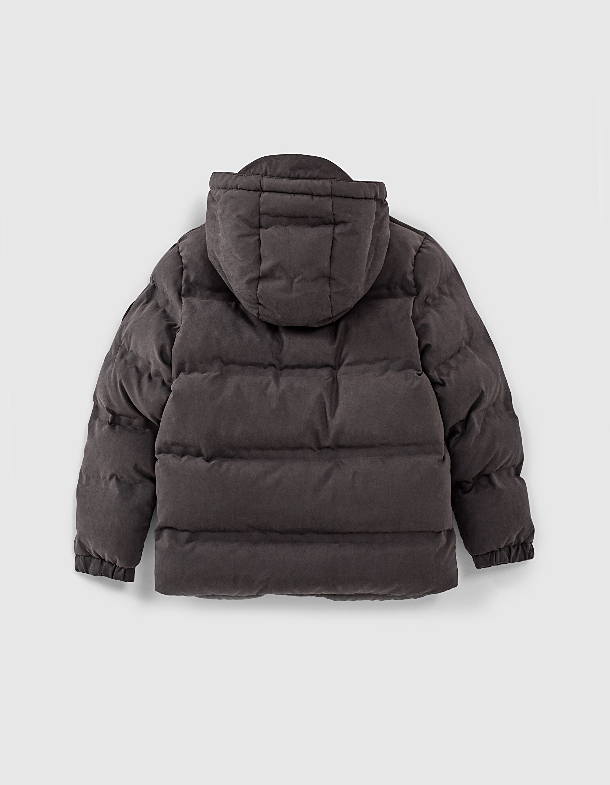 Boys charcoal fur lined padded jacket with visor hood IKKS