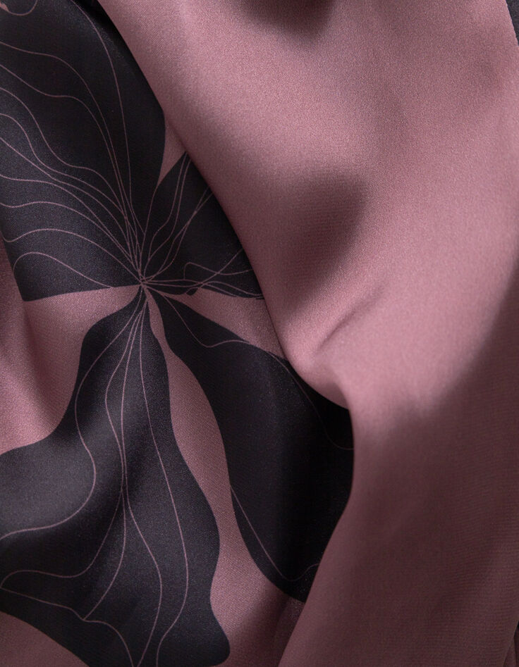 Mujer maxi vestido midi floral burdeos-7