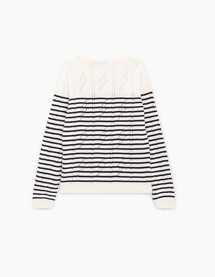 Jersey marinera de tricot calado rayos niña-4