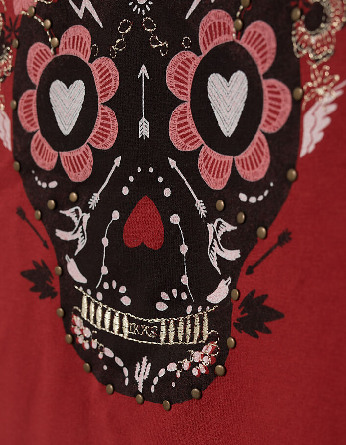 Tee-shirt rouge Dia de Los Muertos fille - IKKS