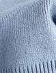 Pull oversize bleu tricot longueur cropped Femme-7