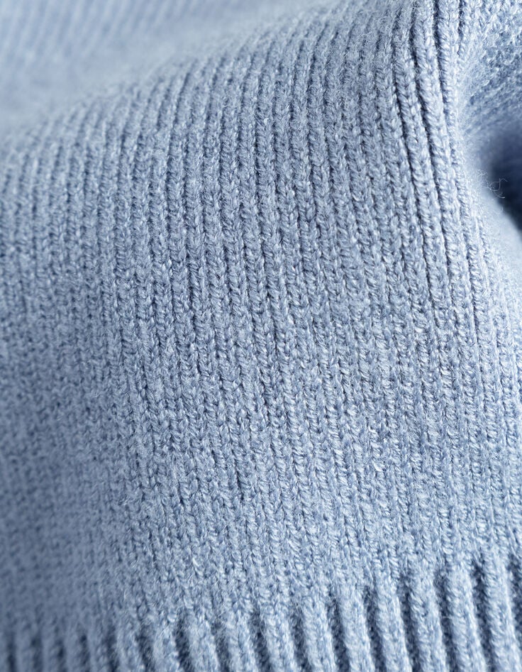 Pull oversize bleu tricot longueur cropped Femme-7 Pull oversize bleu tricot longueur cropped Femme-7