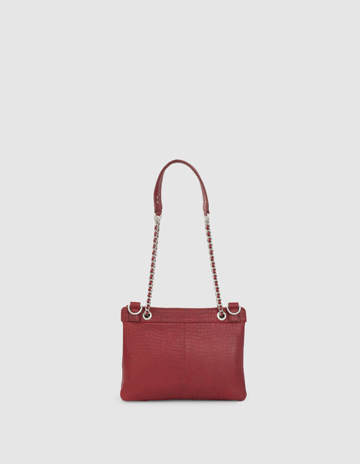 Women’s red croc-embossed leather 1440 Reporter clutch bag-4