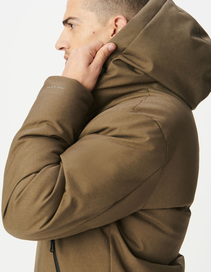 Men’s beige WATERPROOF hooded padded jacket-2
