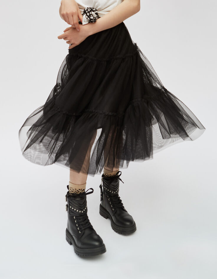 Lange zwarte rok tutu-stijl meisjes-2