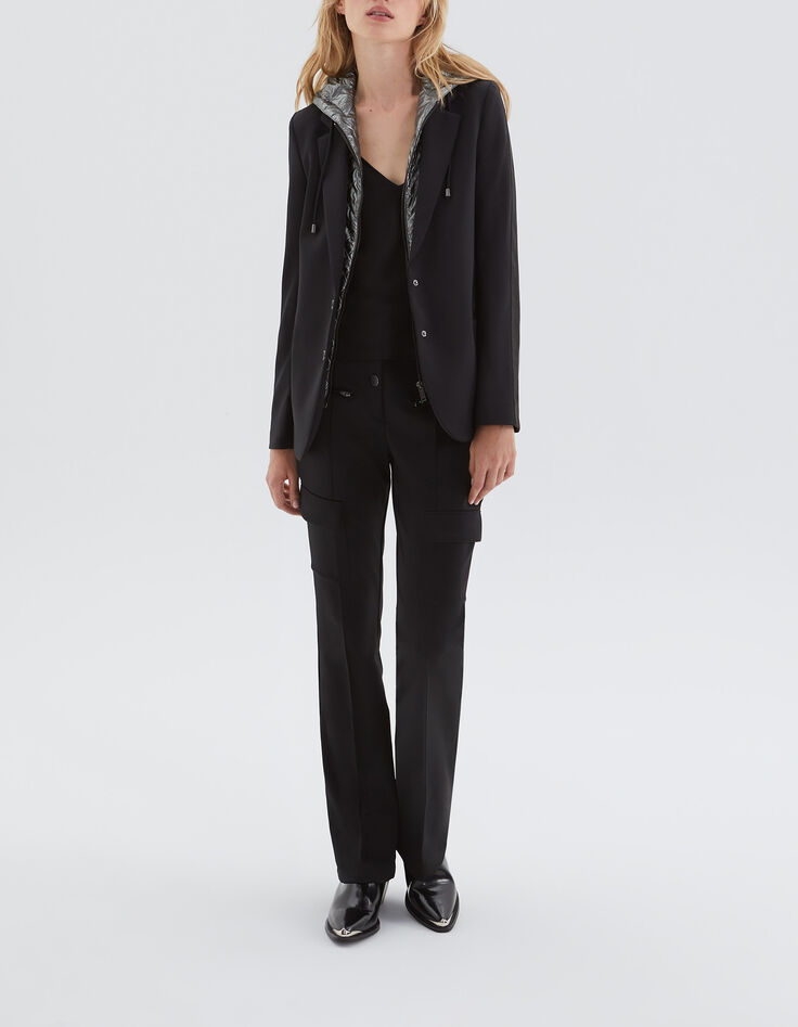 Zwarte blazer metallic beleg Dames-6 Zwarte blazer metallic beleg Dames-6
