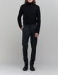 Pull noir tricot col roulé Homme-5
