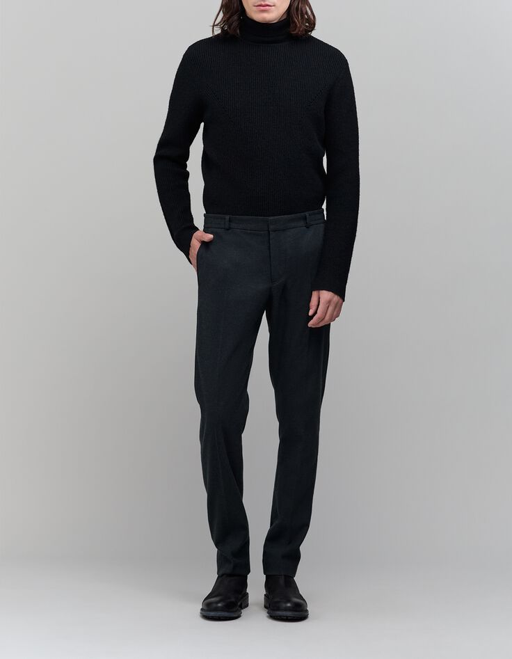 Pull noir tricot col roulé Homme-5 Pull noir tricot col roulé Homme-5