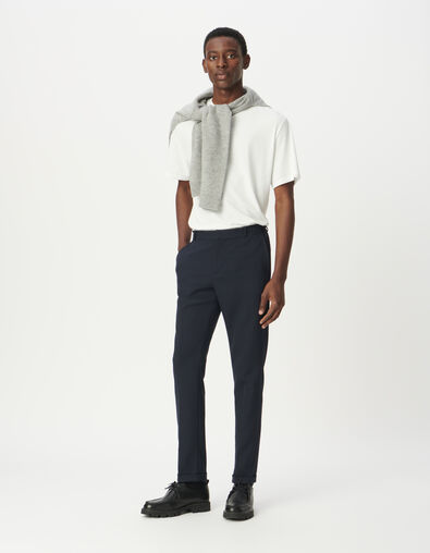 Men’s navy suit trousers with elasticated back - IKKS