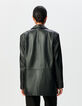Schwarzer Oversize-Damenblazer Leder-4