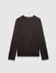 Pflaumenbraunes Herrenpulli aus Twiststrick-6